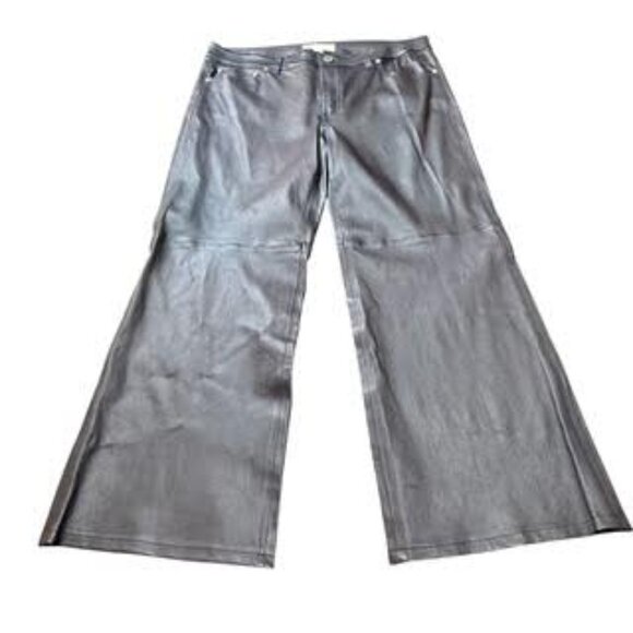 Michael Kors Collection Black Leather Pants Size 12 - Picture 2 of 14